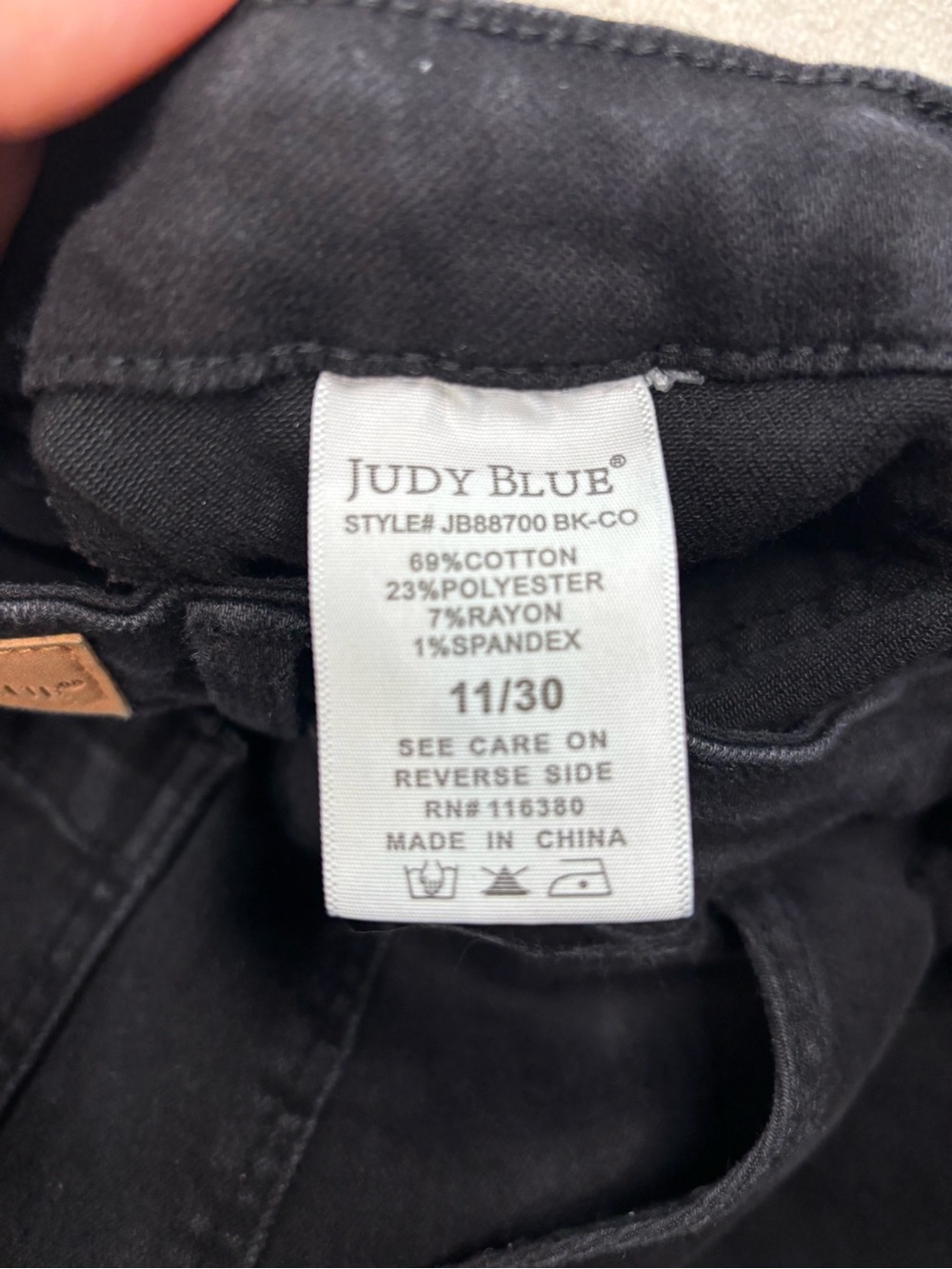 Judy Blue Black Jogger Jeans Women’s 11/30 High Rise Drawstring Stretch Denim - Picture 8 of 8